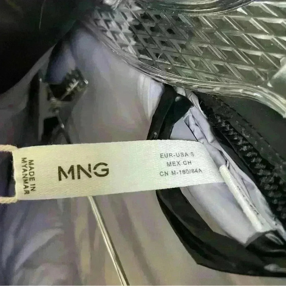 MANGO Quilted Puffer Winter Jacket 'Aspen' Shiny Black size S - Picture 15 of 16